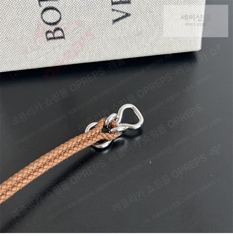 Bottega Veneta 보테가베네타 스털링 실버 브레이드 나파 레더 브레이슬릿 829387 브라운 악세사리 17번 이미지