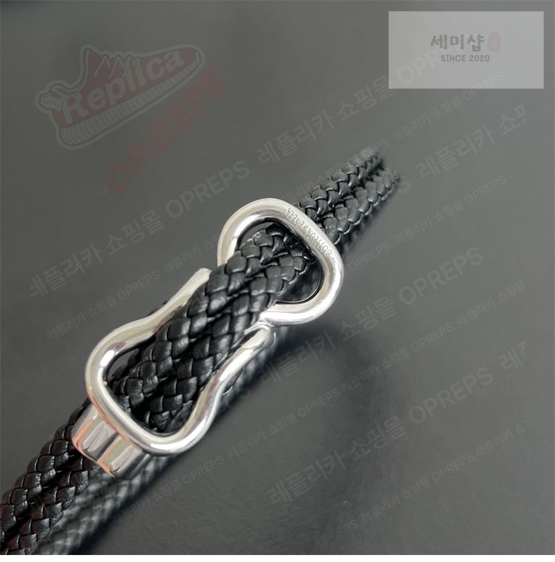 Bottega Veneta 보테가베네타 스털링 실버 브레이드 나파 레더 브레이슬릿 829387 브라운 악세사리 21번 이미지