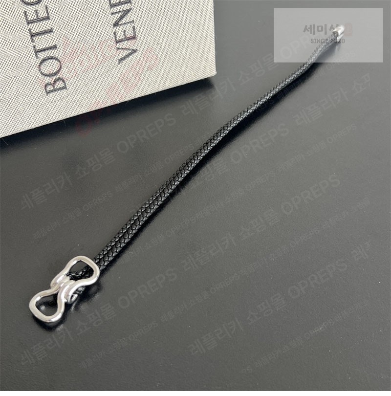 Bottega Veneta 보테가베네타 스털링 실버 브레이드 나파 레더 브레이슬릿 829387 브라운 악세사리 22번 이미지