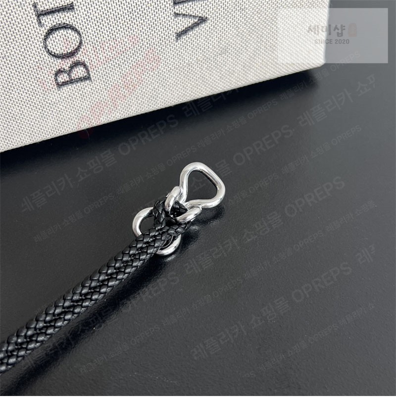 Bottega Veneta 보테가베네타 스털링 실버 브레이드 나파 레더 브레이슬릿 829387 브라운 악세사리 23번 이미지