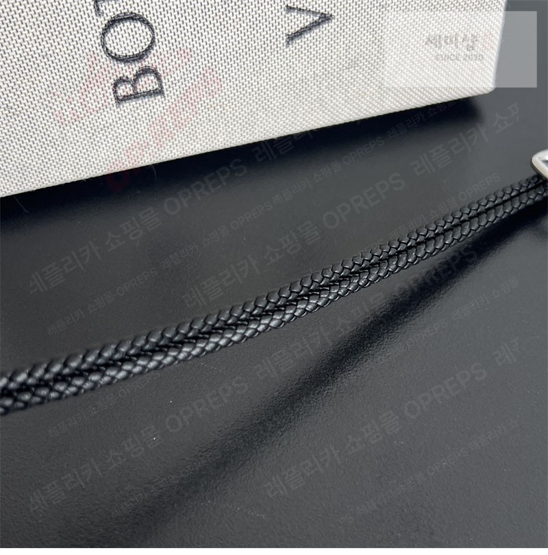 Bottega Veneta 보테가베네타 스털링 실버 브레이드 나파 레더 브레이슬릿 829387 브라운 악세사리 24번 이미지