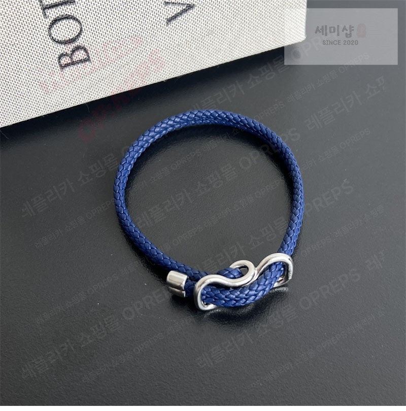Bottega Veneta 보테가베네타 스털링 실버 브레이드 나파 레더 브레이슬릿 829387 브라운 악세사리 25번 이미지