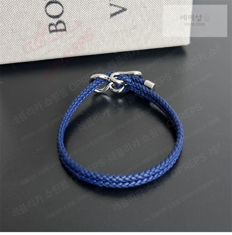 Bottega Veneta 보테가베네타 스털링 실버 브레이드 나파 레더 브레이슬릿 829387 브라운 악세사리 26번 이미지