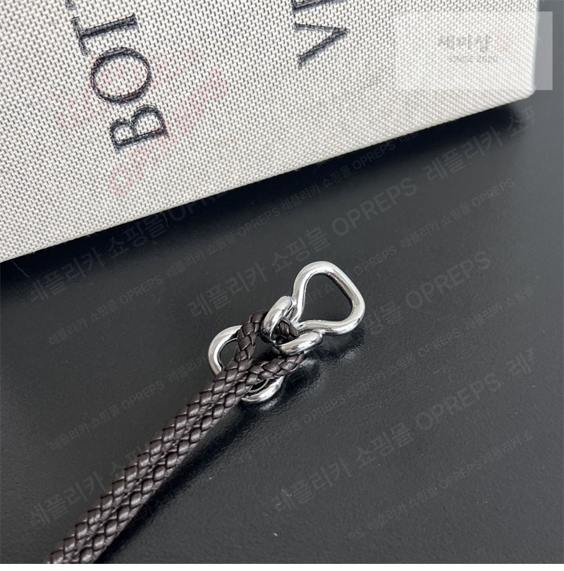 Bottega Veneta 보테가베네타 스털링 실버 브레이드 나파 레더 브레이슬릿 829387 브라운 악세사리 35번 이미지