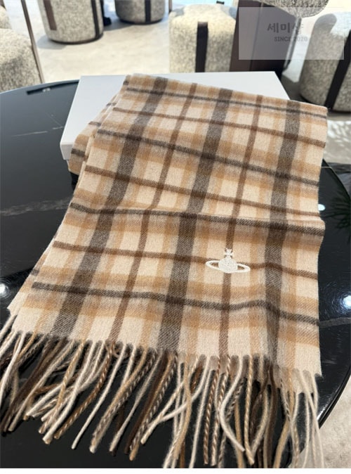 Vivienne Westwood 비비안웨스트우드 캐시미어 체크 머플러 악세사리 5번 이미지