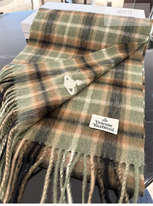 Vivienne Westwood 비비안웨스트우드 캐시미어 체크 머플러 악세사리 10번 이미지