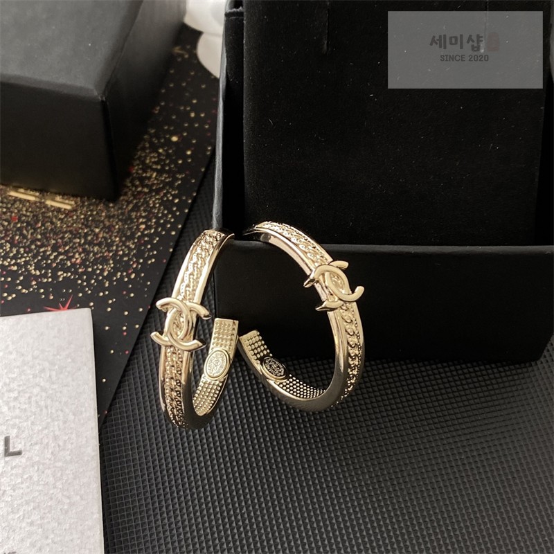 C H A N E L 샤넬 CC로고 체인 링크 후프 이어링 악세사리 2번 이미지