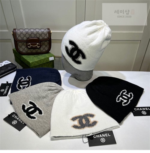 C H A N E L 샤넬 CC 니트 비니 악세사리 10번 이미지