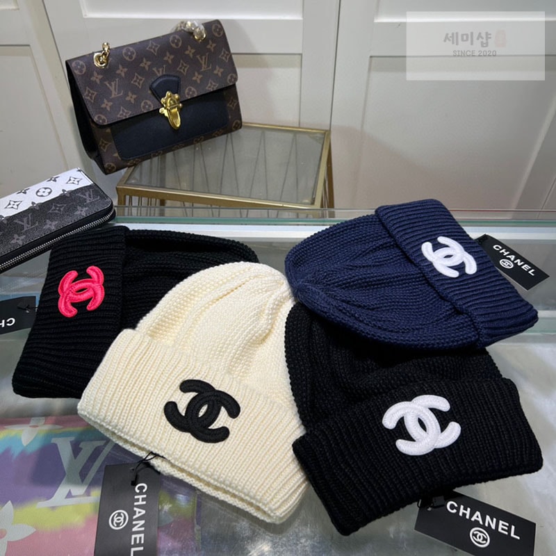 C H A N E L 샤넬 CC 니트 비니 악세사리 1번 이미지