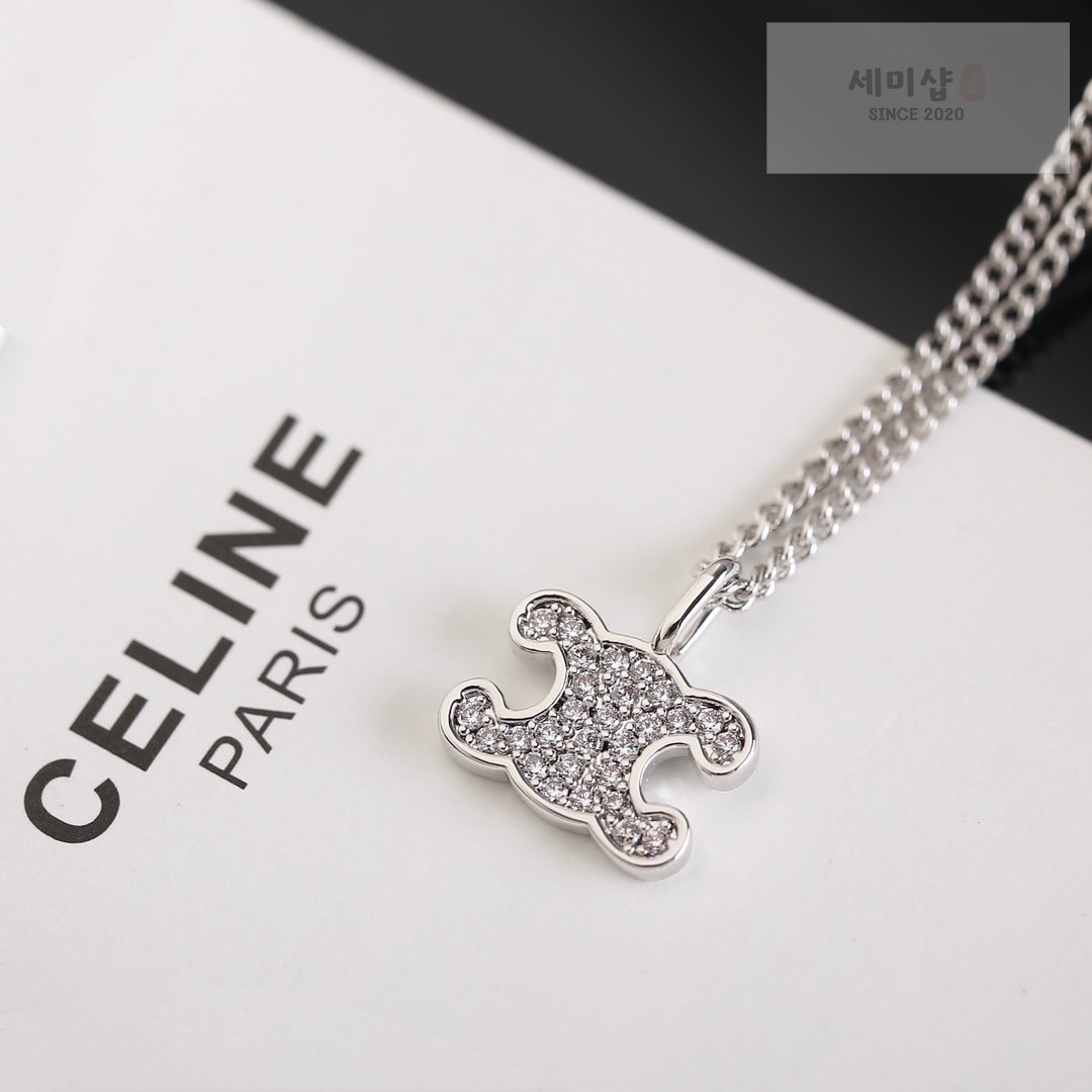 C E L I N E 셀린느 트리옹프 파베 네클리스 " 2 Color " 실버 악세사리 3번 이미지