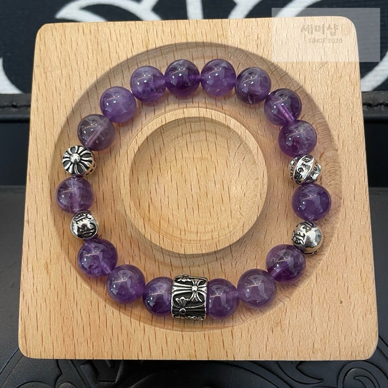Chrome Hearts 크롬하츠 자수정 비즈 브레이슬릿 자수정 악세사리 1번 이미지