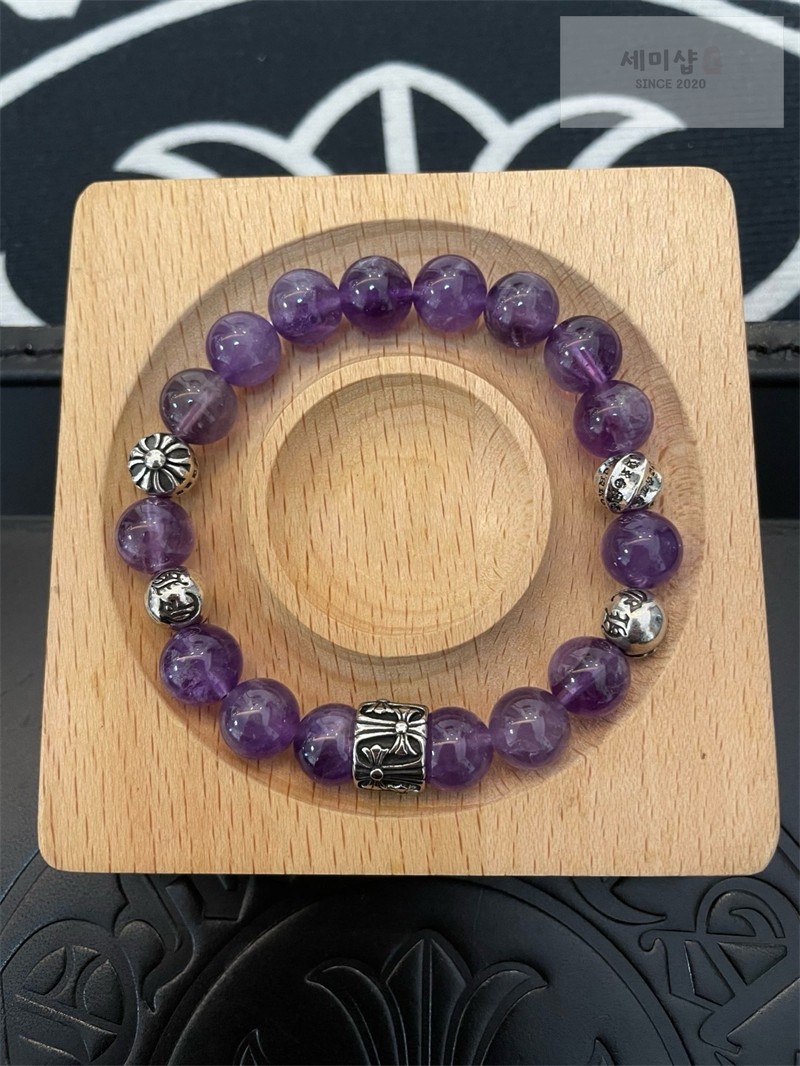 Chrome Hearts 크롬하츠 자수정 비즈 브레이슬릿 자수정 악세사리 3번 이미지