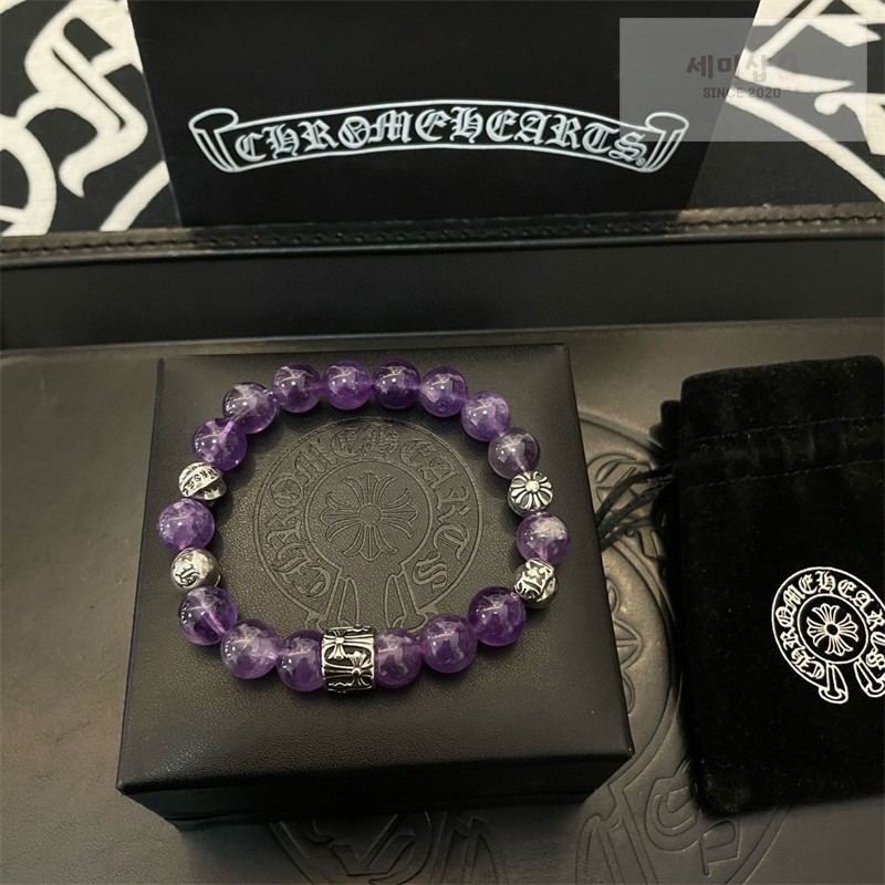 Chrome Hearts 크롬하츠 자수정 비즈 브레이슬릿 자수정 악세사리 6번 이미지