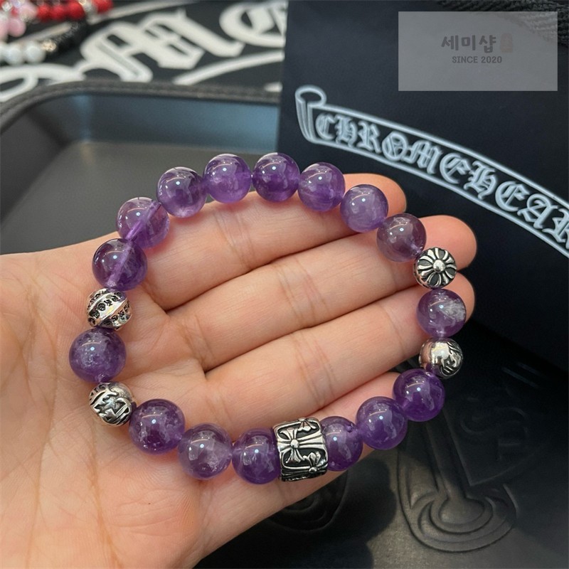 Chrome Hearts 크롬하츠 자수정 비즈 브레이슬릿 자수정 악세사리 7번 이미지