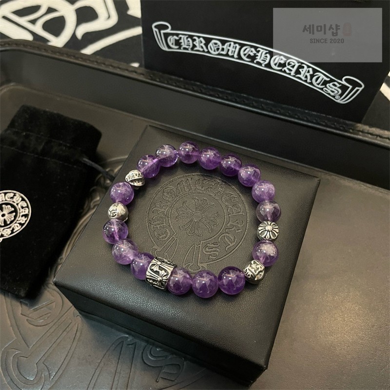 Chrome Hearts 크롬하츠 자수정 비즈 브레이슬릿 자수정 악세사리 8번 이미지