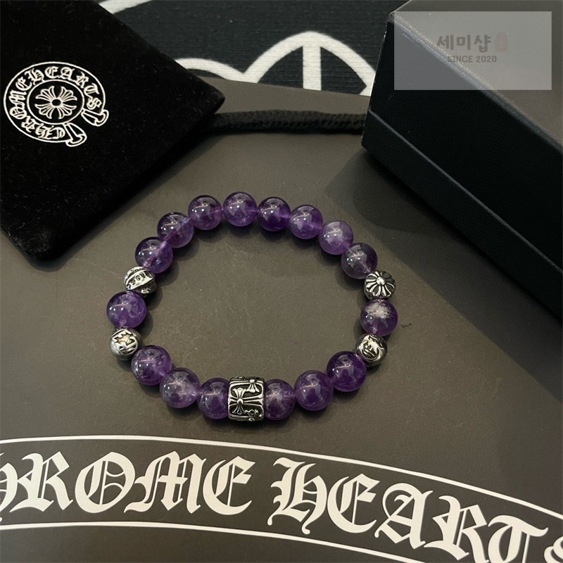 Chrome Hearts 크롬하츠 자수정 비즈 브레이슬릿 자수정 악세사리 10번 이미지