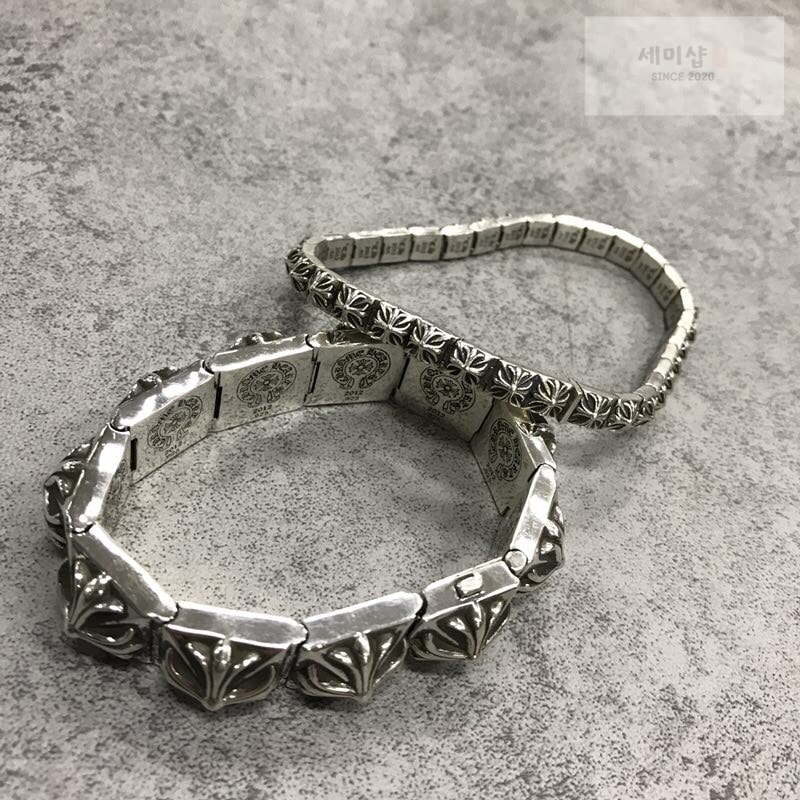 Chrome Hearts 크롬하츠 크로스 블럭 925 실버 팔찌 악세사리 3번 이미지