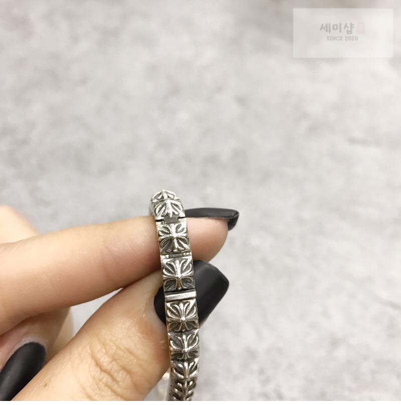 Chrome Hearts 크롬하츠 크로스 블럭 925 실버 팔찌 악세사리 6번 이미지