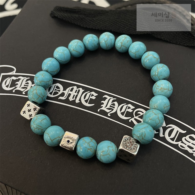 Chrome Hearts 크롬하츠 터키석 비즈 브레이슬릿 터키석 악세사리 1번 이미지