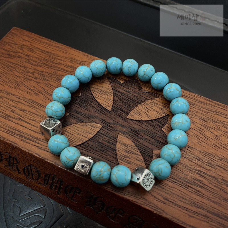 Chrome Hearts 크롬하츠 터키석 비즈 브레이슬릿 터키석 악세사리 3번 이미지