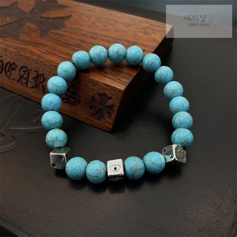Chrome Hearts 크롬하츠 터키석 비즈 브레이슬릿 터키석 악세사리 4번 이미지