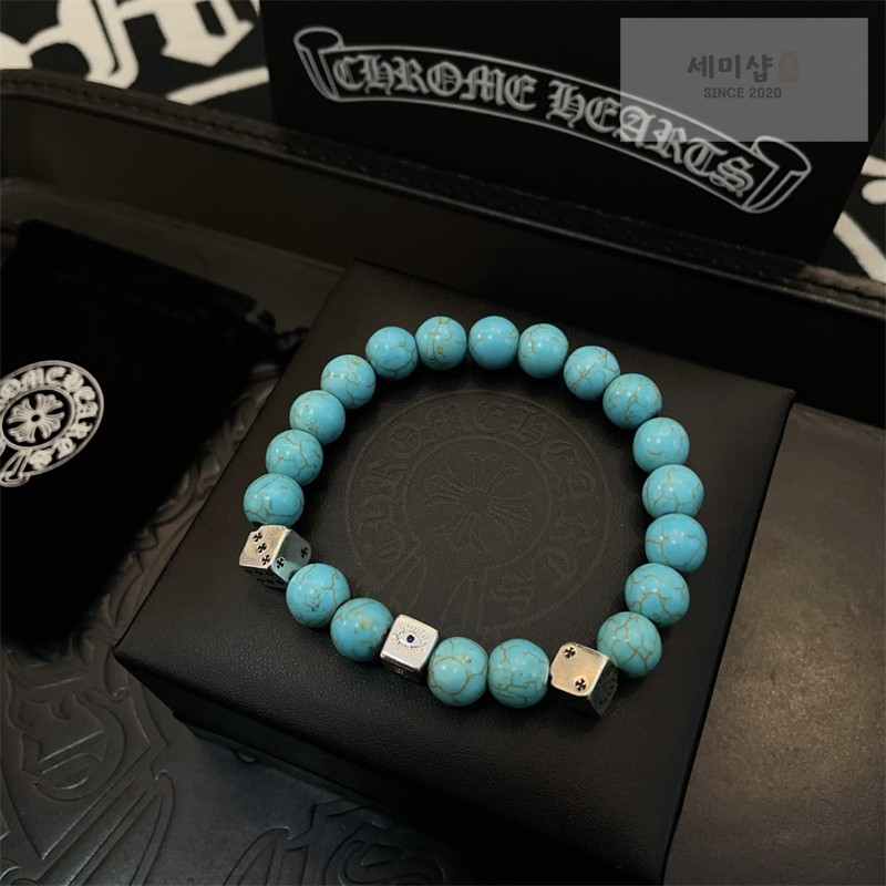Chrome Hearts 크롬하츠 터키석 비즈 브레이슬릿 터키석 악세사리 5번 이미지