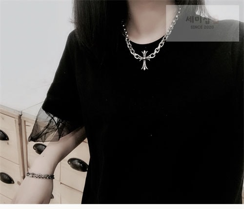 Chrome Hearts 크롬하츠 페이퍼 라지 크로스 펜던트 목걸이 50cm 악세사리 8번 이미지