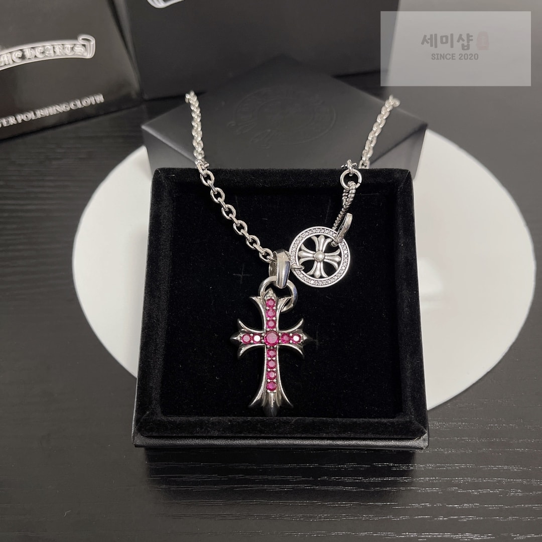 Chrome Hearts 크롬하츠 CH 크로스 베이비 팻 파베 루비 악세사리 2번 이미지