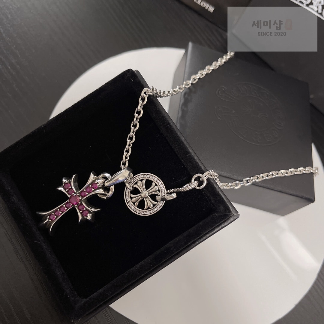 Chrome Hearts 크롬하츠 CH 크로스 베이비 팻 파베 루비 악세사리 3번 이미지