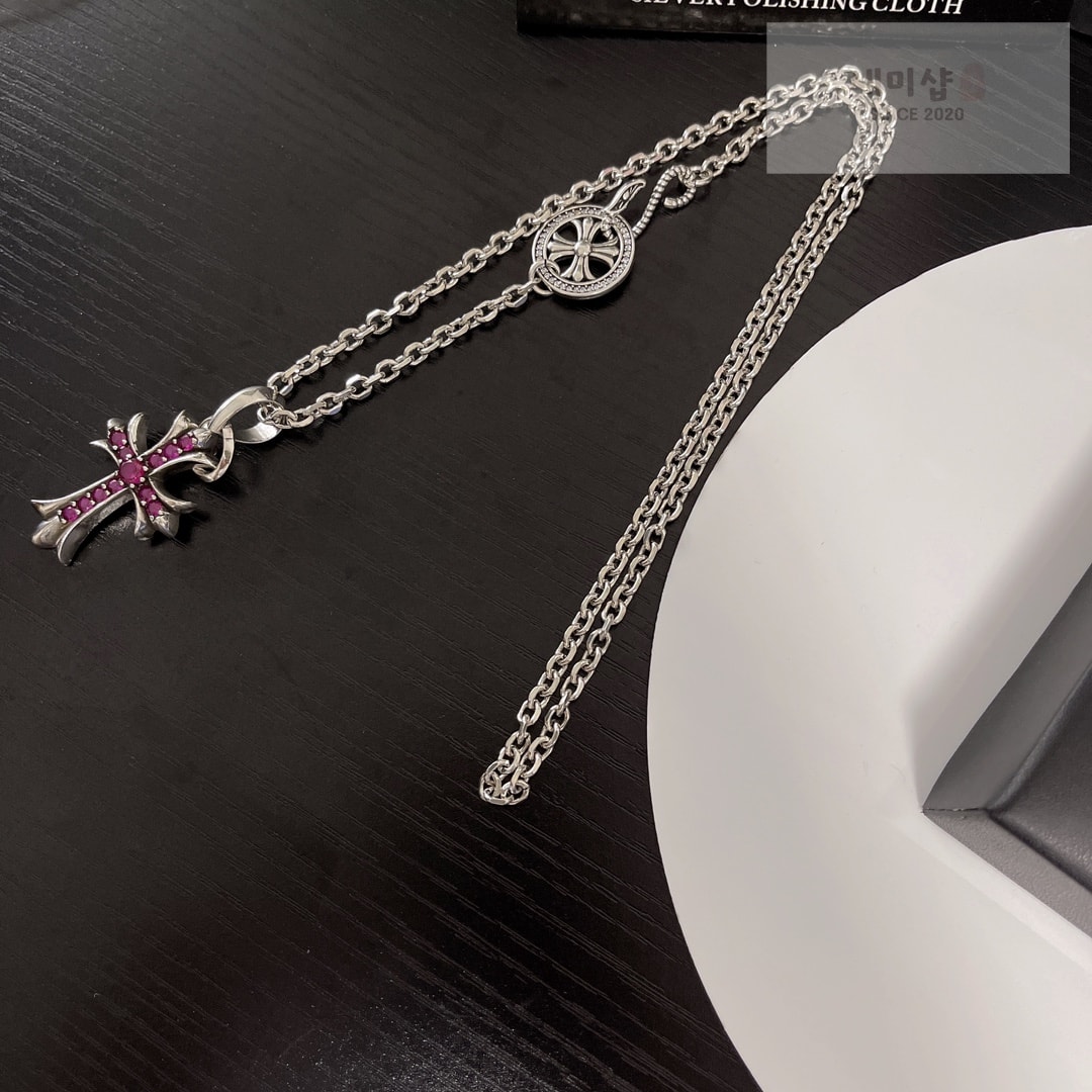 Chrome Hearts 크롬하츠 CH 크로스 베이비 팻 파베 루비 악세사리 1번 이미지