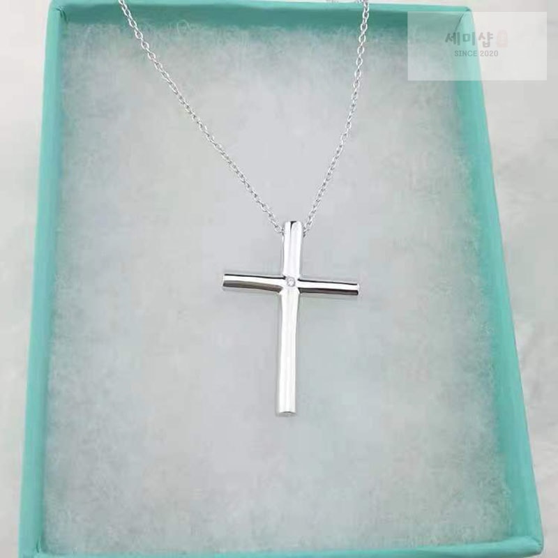 Tiffany And Co 티파니앤코 빅 십자가 큐빅 롱 목걸이 악세사리 1번 이미지