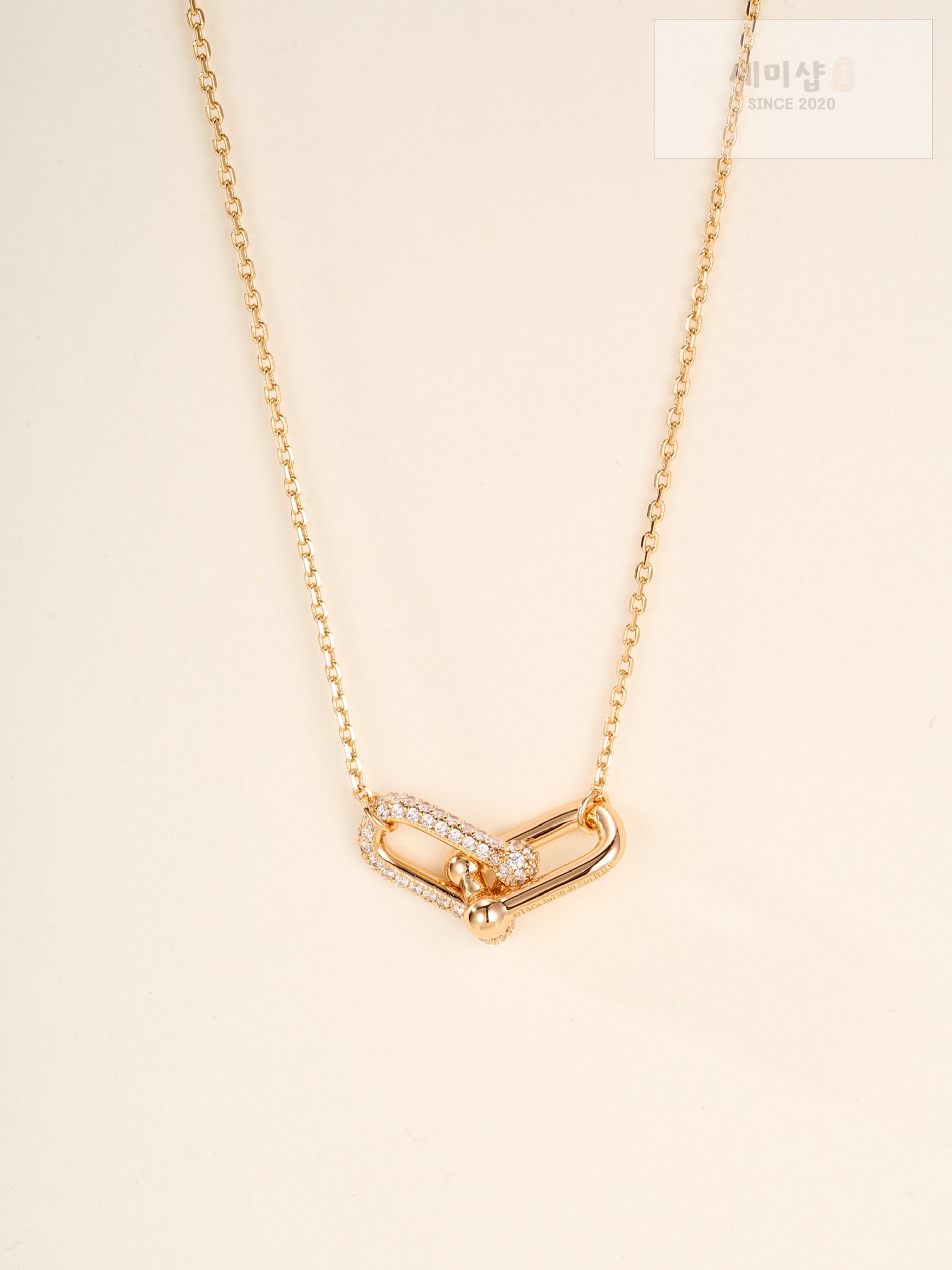 Tiffany And Co 티파니 하드웨어 더블 인터록킹 팬던트 네클리스 실버 악세사리 2번 이미지