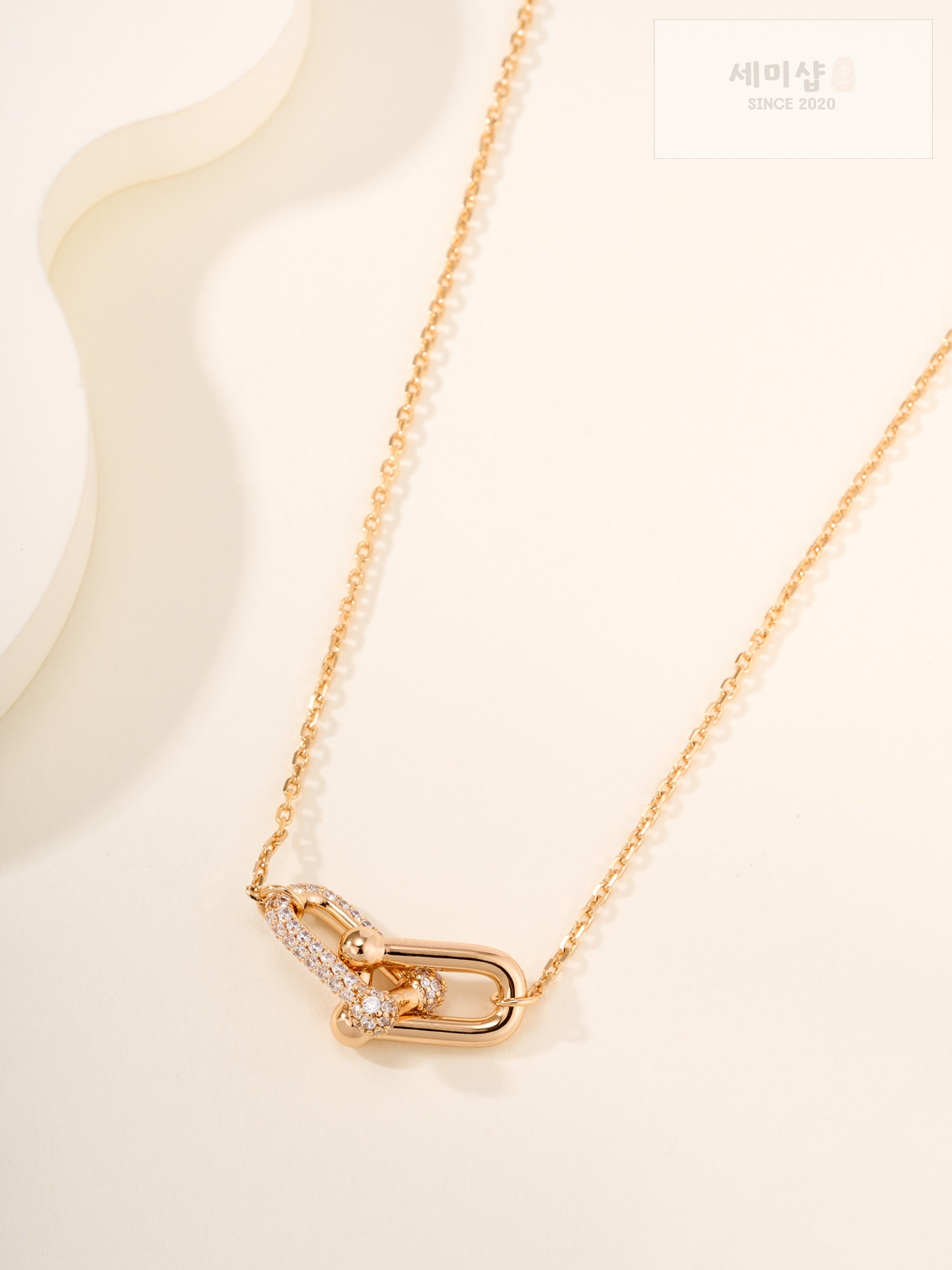 Tiffany And Co 티파니 하드웨어 더블 인터록킹 팬던트 네클리스 실버 악세사리 3번 이미지
