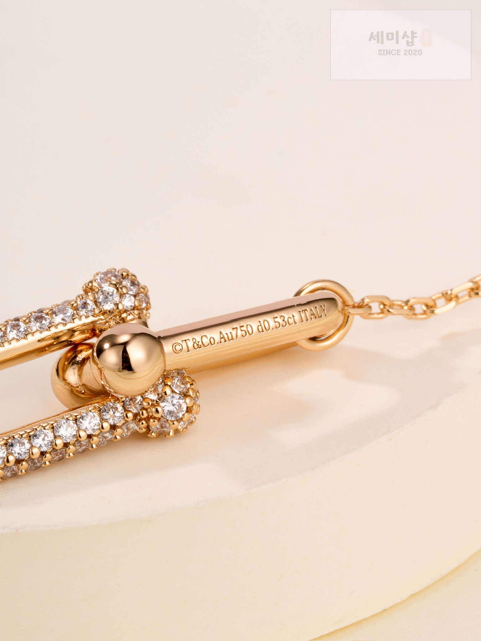 Tiffany And Co 티파니 하드웨어 더블 인터록킹 팬던트 네클리스 실버 악세사리 4번 이미지