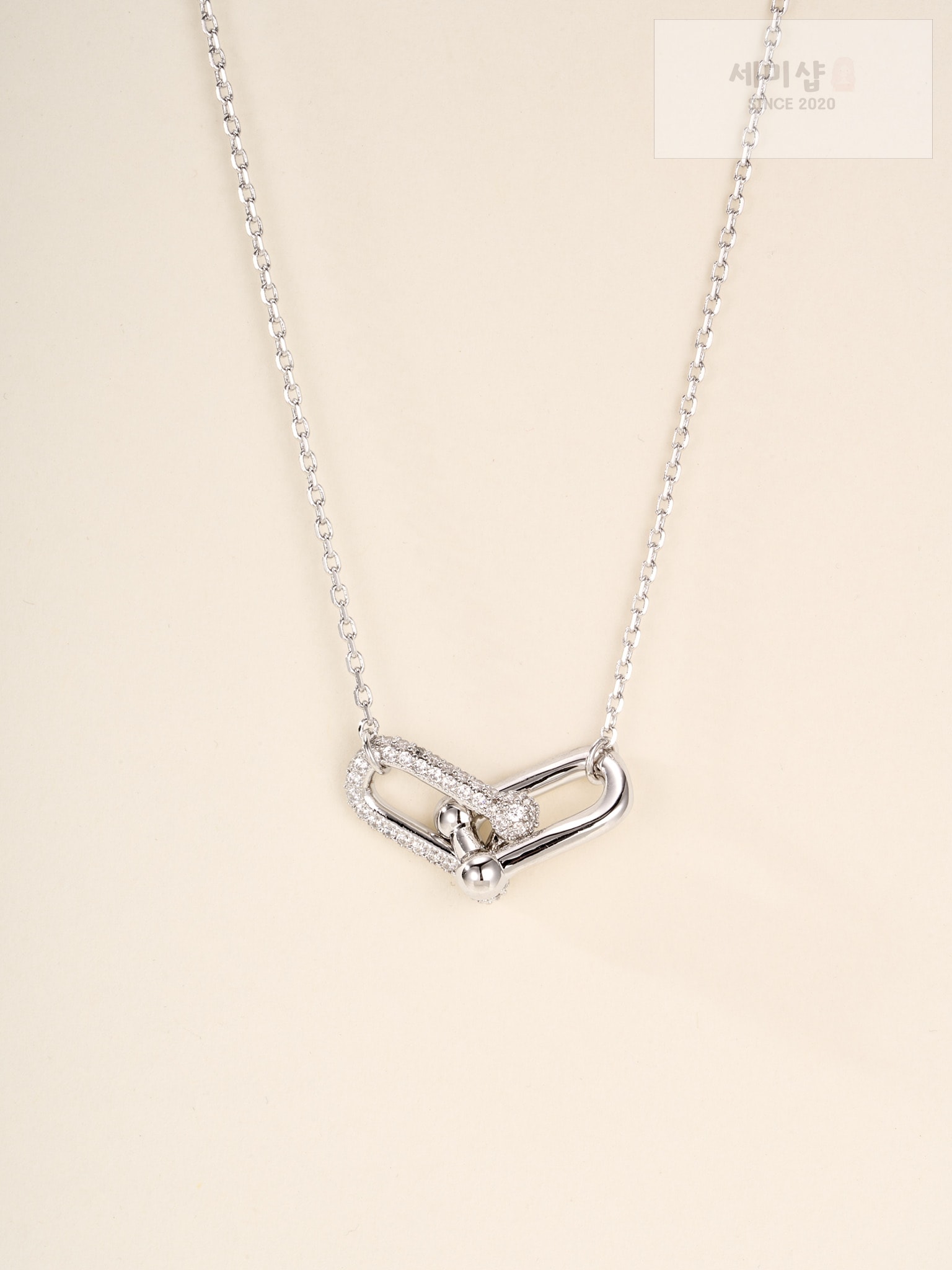 Tiffany And Co 티파니 하드웨어 더블 인터록킹 팬던트 네클리스 실버 악세사리 6번 이미지