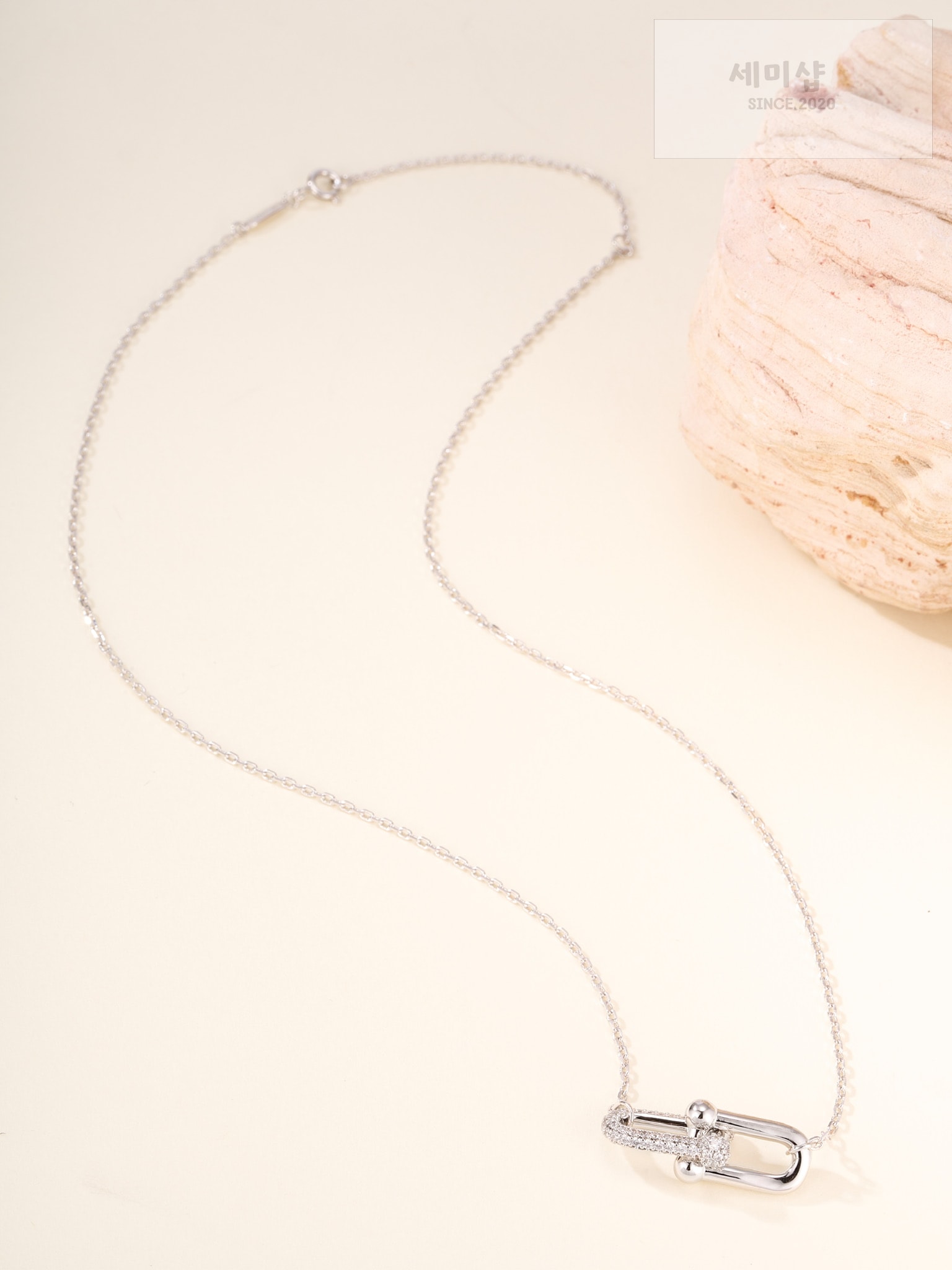 Tiffany And Co 티파니 하드웨어 더블 인터록킹 팬던트 네클리스 실버 악세사리 8번 이미지