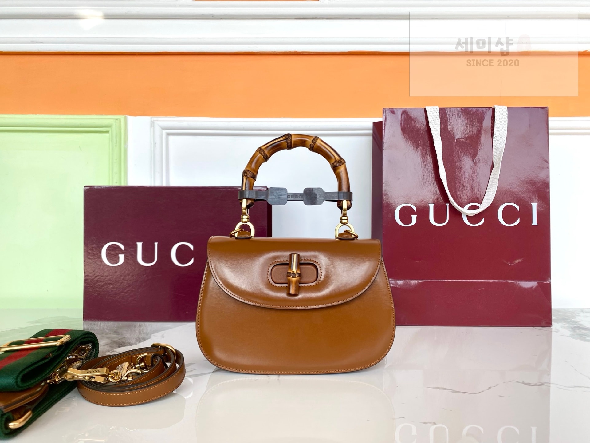 Gucci 구찌 뱀부 1947 스몰 탑 핸들 Bag 1번 이미지