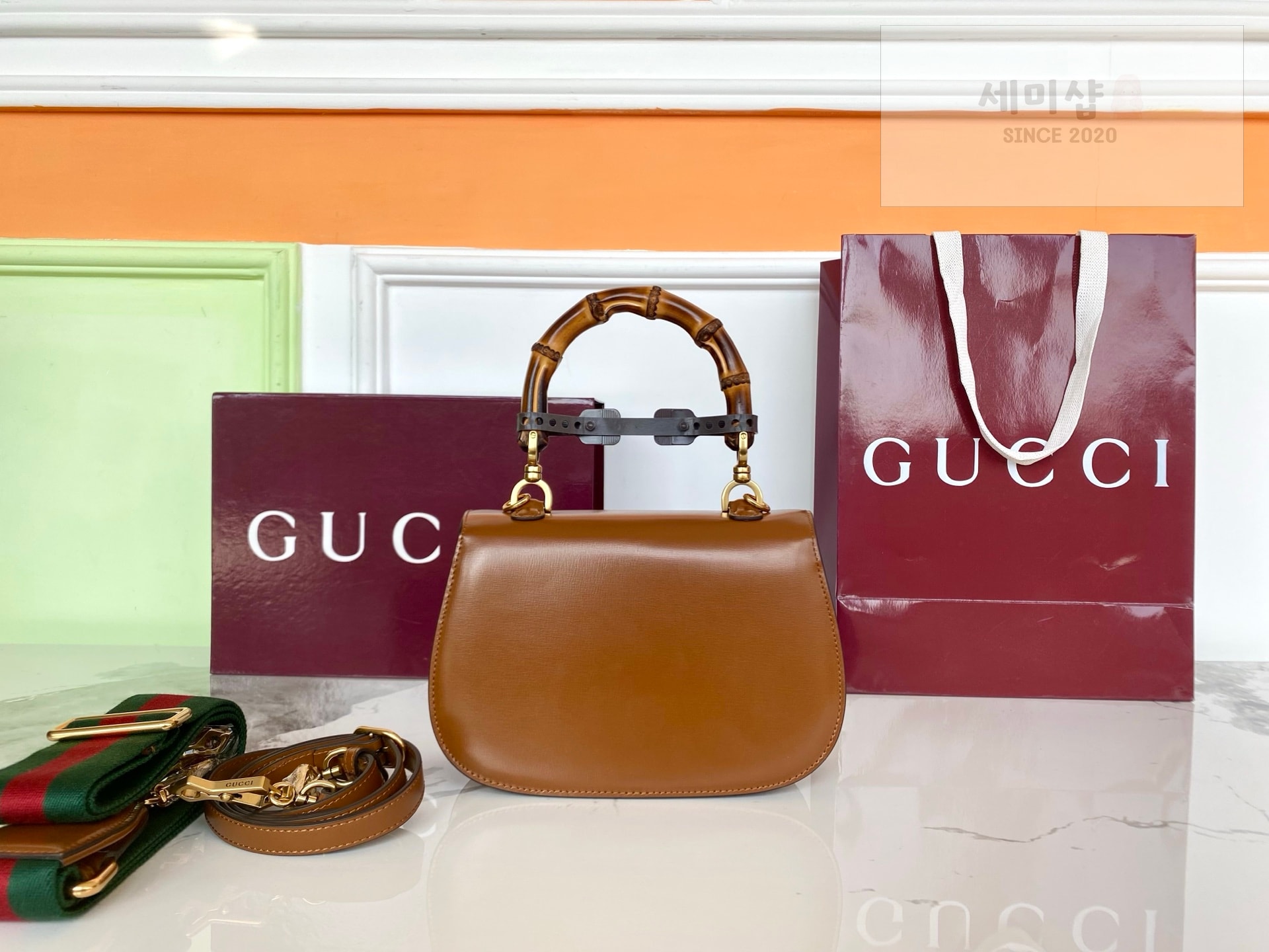 Gucci 구찌 뱀부 1947 스몰 탑 핸들 Bag 2번 이미지
