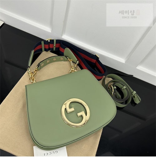 Gucci 구찌 블론디 미니엄 탑 핸들백 그린/레더 721172 Bag 9번 이미지