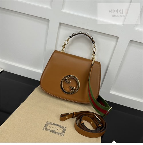 Gucci 구찌 블론디 미니엄 탑 핸들백 그린/레더 721172 Bag 1번 이미지