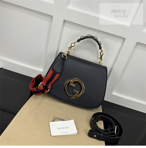 Gucci 구찌 블론디 미니엄 탑 핸들백 그린/레더 721172 Bag 4번 이미지