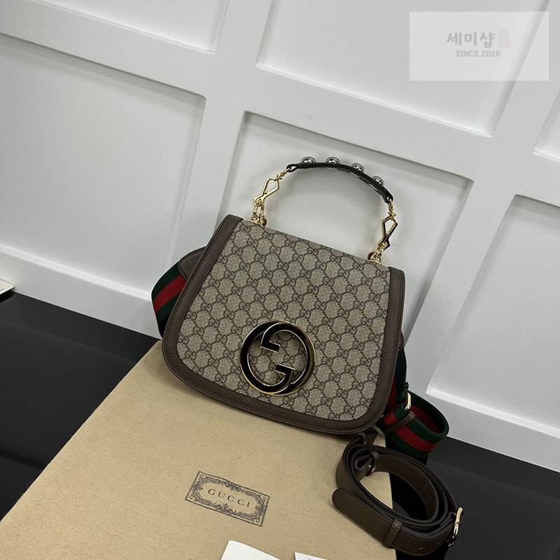 Gucci 구찌 블론디 미니엄 탑 핸들백 베이지/에보니 721172 Bag 3번 이미지