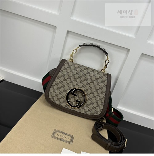 Gucci 구찌 블론디 미니엄 탑 핸들백 베이지/에보니 721172 Bag 5번 이미지