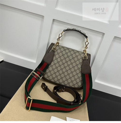 Gucci 구찌 블론디 미니엄 탑 핸들백 베이지/에보니 721172 Bag 6번 이미지