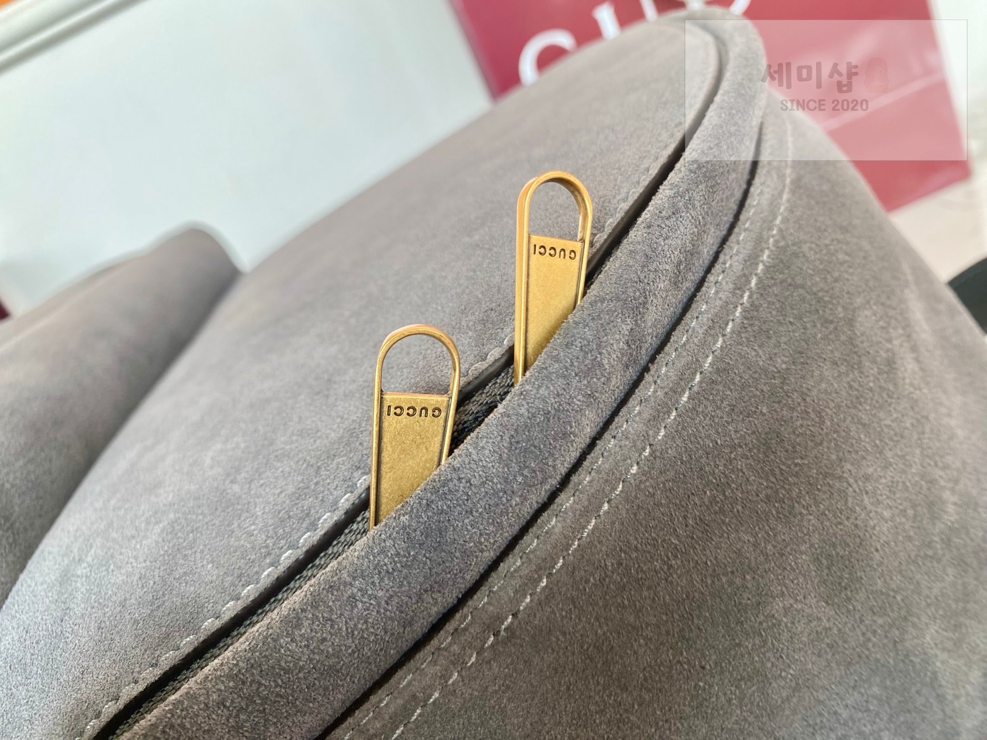 Gucci 구찌 오피디아 미디움 백팩 그레이 스웨이드 Bag 7번 이미지