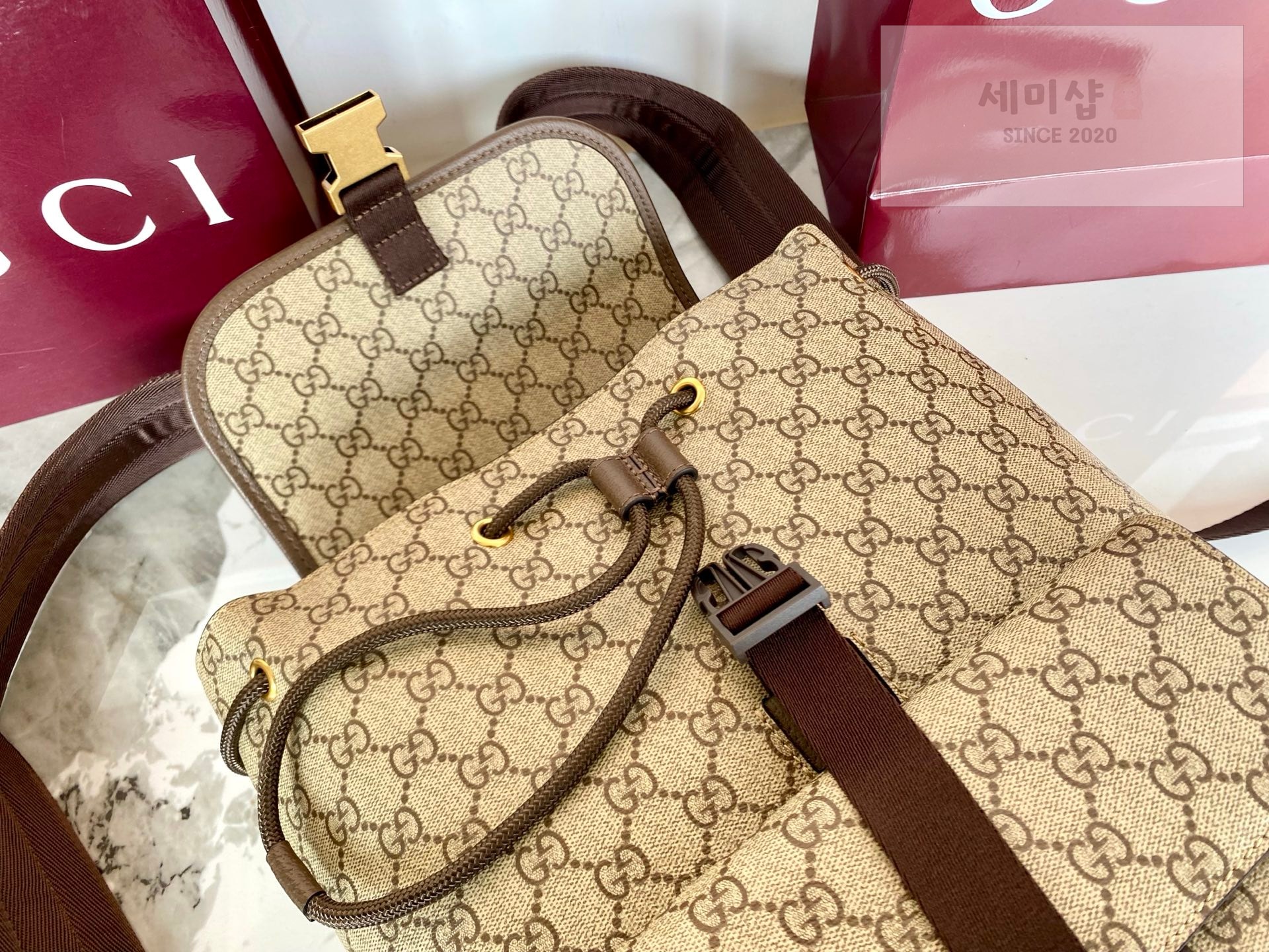 Gucci 구찌 오피디아 스몰 백팩 모노그램 캔버스 Bag 6번 이미지