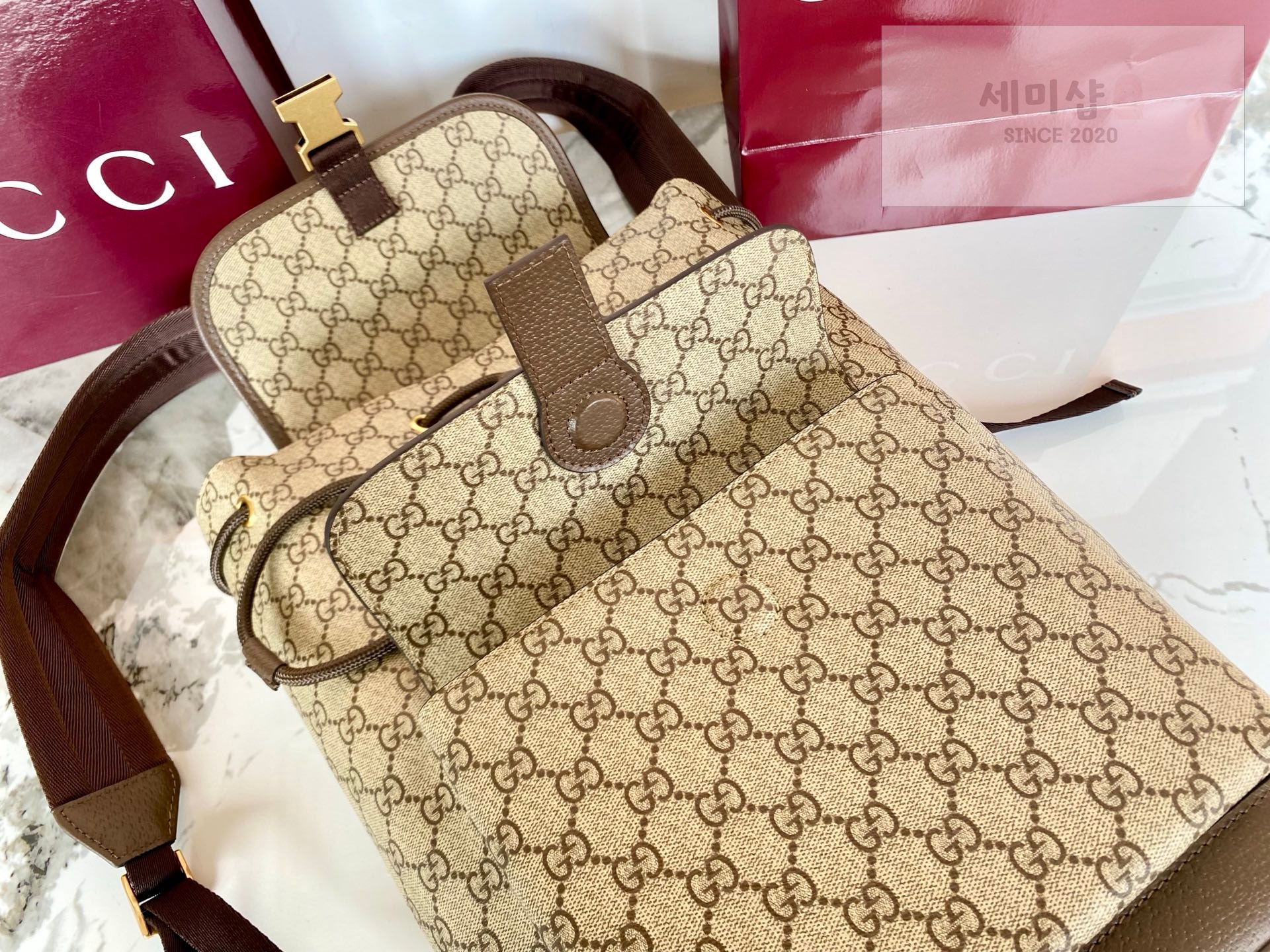 Gucci 구찌 오피디아 스몰 백팩 모노그램 캔버스 Bag 7번 이미지