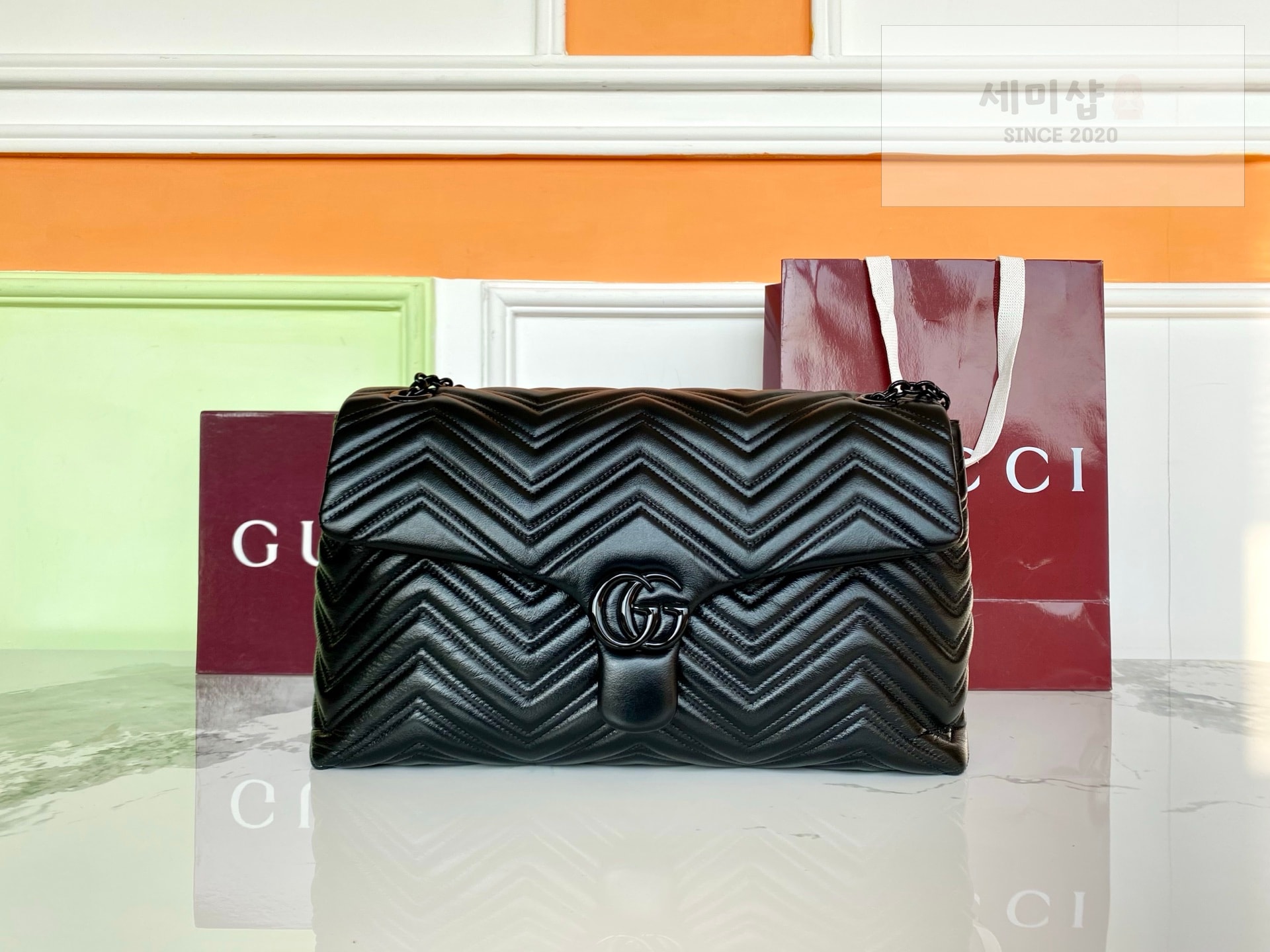 Gucci 구찌 GG 마몬트 라지 숄더백 Bag 1번 이미지