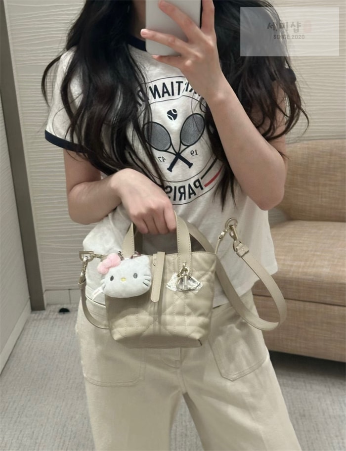 D I O R 디올 뚜주흐 버티컬 나노 토트백 파우더 베이지 매크로까나쥬 Bag 5번 이미지