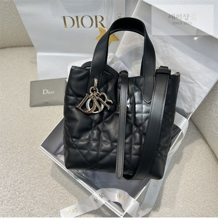 D I O R 디올 뚜주흐 스몰 버티컬 토트백 블랙 매크로까나쥬 Bag 10번 이미지